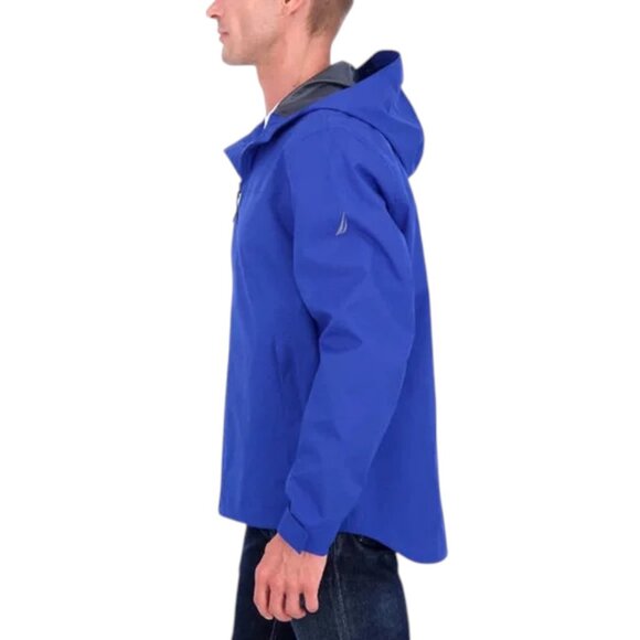 NEW MENS Nautica Packable Rain Jacket | Blue - Picture 2 of 4